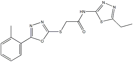 N-(5-ethyl-1,3,4-thiadiazol-2-yl)-2-{[5-(2-methylphenyl)-1,3,4-oxadiazol-2-yl]sulfanyl}acetamide Struktur