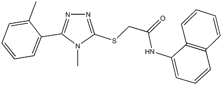 2-{[4-methyl-5-(2-methylphenyl)-4H-1,2,4-triazol-3-yl]sulfanyl}-N-(1-naphthyl)acetamide Struktur