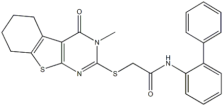 N-[1,1'-biphenyl]-2-yl-2-[(3-methyl-4-oxo-3,4,5,6,7,8-hexahydro[1]benzothieno[2,3-d]pyrimidin-2-yl)sulfanyl]acetamide Struktur