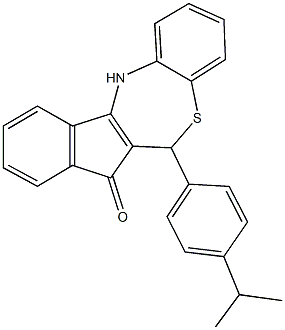 6-(4-isopropylphenyl)-6,12-dihydro-7H-indeno[2,1-c][1,5]benzothiazepin-7-one Struktur