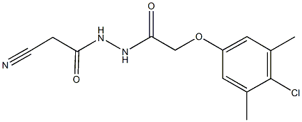 2-(4-chloro-3,5-dimethylphenoxy)-N'-(cyanoacetyl)acetohydrazide Struktur