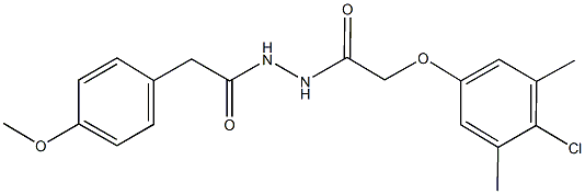 2-(4-chloro-3,5-dimethylphenoxy)-N'-[(4-methoxyphenyl)acetyl]acetohydrazide Struktur