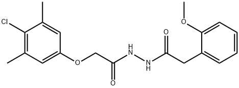 2-(4-chloro-3,5-dimethylphenoxy)-N'-[(2-methoxyphenyl)acetyl]acetohydrazide Struktur