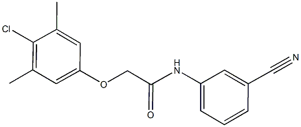 2-(4-chloro-3,5-dimethylphenoxy)-N-(3-cyanophenyl)acetamide Struktur