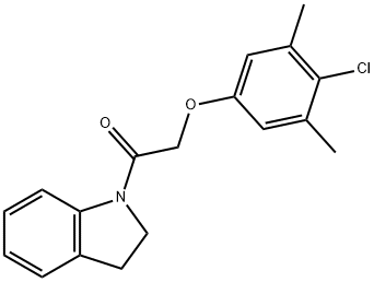 1-[(4-chloro-3,5-dimethylphenoxy)acetyl]indoline Struktur