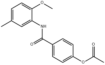 4-[(2-methoxy-5-methylanilino)carbonyl]phenyl acetate Struktur