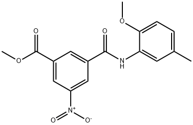 methyl 3-nitro-5-[(2-methoxy-5-methylanilino)carbonyl]benzoate Struktur