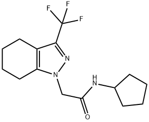 N-cyclopentyl-2-[3-(trifluoromethyl)-4,5,6,7-tetrahydro-1H-indazol-1-yl]acetamide Struktur