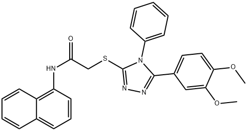 2-{[5-(3,4-dimethoxyphenyl)-4-phenyl-4H-1,2,4-triazol-3-yl]sulfanyl}-N-(1-naphthyl)acetamide Struktur