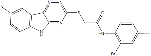 N-(2-bromo-4-methylphenyl)-2-[(8-methyl-5H-[1,2,4]triazino[5,6-b]indol-3-yl)sulfanyl]acetamide Struktur