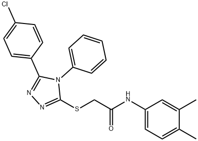 2-{[5-(4-chlorophenyl)-4-phenyl-4H-1,2,4-triazol-3-yl]sulfanyl}-N-(3,4-dimethylphenyl)acetamide Struktur