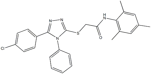 2-{[5-(4-chlorophenyl)-4-phenyl-4H-1,2,4-triazol-3-yl]sulfanyl}-N-mesitylacetamide Struktur