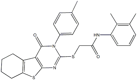 N-(2,3-dimethylphenyl)-2-{[3-(4-methylphenyl)-4-oxo-3,4,5,6,7,8-hexahydro[1]benzothieno[2,3-d]pyrimidin-2-yl]sulfanyl}acetamide Struktur