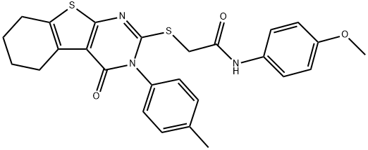 N-(4-methoxyphenyl)-2-{[3-(4-methylphenyl)-4-oxo-3,4,5,6,7,8-hexahydro[1]benzothieno[2,3-d]pyrimidin-2-yl]sulfanyl}acetamide Struktur