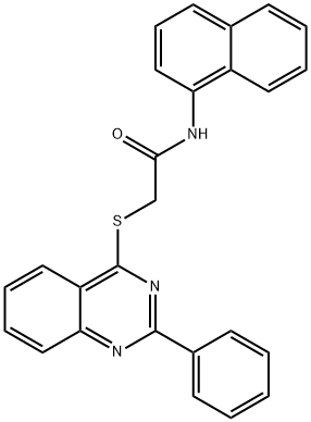 N-(1-naphthyl)-2-[(2-phenyl-4-quinazolinyl)sulfanyl]acetamide Struktur