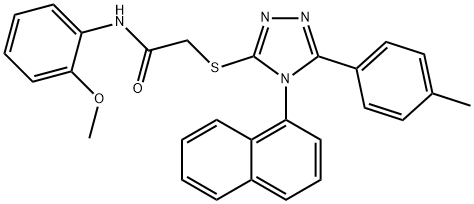 N-(2-methoxyphenyl)-2-{[5-(4-methylphenyl)-4-(1-naphthyl)-4H-1,2,4-triazol-3-yl]sulfanyl}acetamide Struktur