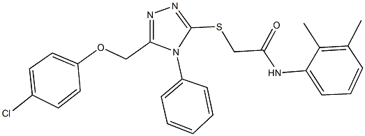 2-({5-[(4-chlorophenoxy)methyl]-4-phenyl-4H-1,2,4-triazol-3-yl}sulfanyl)-N-(2,3-dimethylphenyl)acetamide Struktur