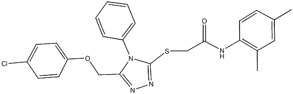 2-({5-[(4-chlorophenoxy)methyl]-4-phenyl-4H-1,2,4-triazol-3-yl}sulfanyl)-N-(2,4-dimethylphenyl)acetamide Struktur