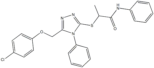 2-({5-[(4-chlorophenoxy)methyl]-4-phenyl-4H-1,2,4-triazol-3-yl}sulfanyl)-N-phenylpropanamide Struktur