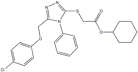 cyclohexyl ({5-[(4-chlorophenoxy)methyl]-4-phenyl-4H-1,2,4-triazol-3-yl}sulfanyl)acetate Struktur