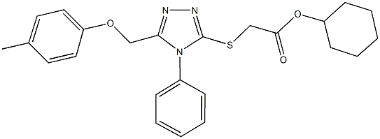 cyclohexyl ({5-[(4-methylphenoxy)methyl]-4-phenyl-4H-1,2,4-triazol-3-yl}sulfanyl)acetate Struktur