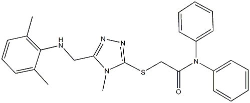 2-({5-[(2,6-dimethylanilino)methyl]-4-methyl-4H-1,2,4-triazol-3-yl}sulfanyl)-N,N-diphenylacetamide Struktur