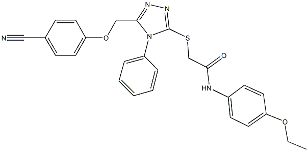 2-({5-[(4-cyanophenoxy)methyl]-4-phenyl-4H-1,2,4-triazol-3-yl}sulfanyl)-N-(4-ethoxyphenyl)acetamide Struktur