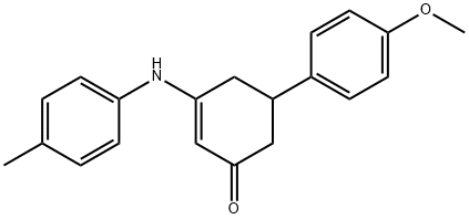 5-(4-methoxyphenyl)-3-(4-toluidino)-2-cyclohexen-1-one Struktur