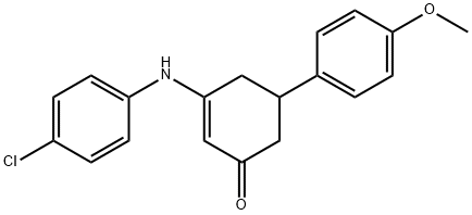 3-(4-chloroanilino)-5-(4-methoxyphenyl)-2-cyclohexen-1-one Struktur