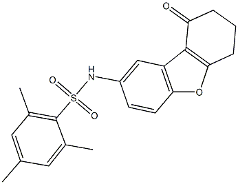 2,4,6-trimethyl-N-(9-oxo-6,7,8,9-tetrahydrodibenzo[b,d]furan-2-yl)benzenesulfonamide Struktur