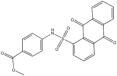 methyl 4-{[(9,10-dioxo-9,10-dihydro-1-anthracenyl)sulfonyl]amino}benzoate Struktur