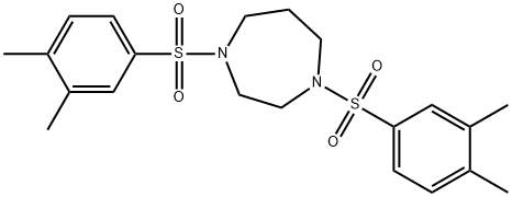 1,4-bis[(3,4-dimethylphenyl)sulfonyl]-1,4-diazepane Struktur