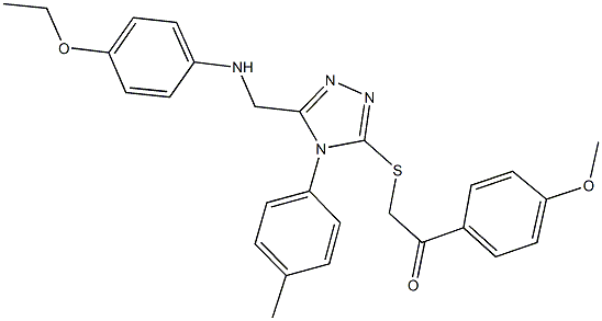 2-{[5-[(4-ethoxyanilino)methyl]-4-(4-methylphenyl)-4H-1,2,4-triazol-3-yl]sulfanyl}-1-(4-methoxyphenyl)ethanone Struktur