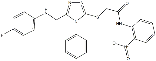 2-({5-[(4-fluoroanilino)methyl]-4-phenyl-4H-1,2,4-triazol-3-yl}sulfanyl)-N-{2-nitrophenyl}acetamide Struktur