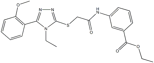 ethyl 3-[({[4-ethyl-5-(2-methoxyphenyl)-4H-1,2,4-triazol-3-yl]sulfanyl}acetyl)amino]benzoate Struktur