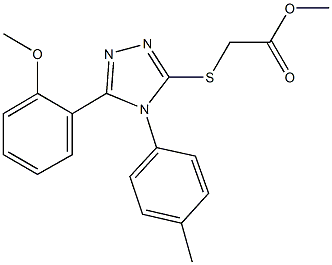 methyl {[5-(2-methoxyphenyl)-4-(4-methylphenyl)-4H-1,2,4-triazol-3-yl]sulfanyl}acetate Struktur