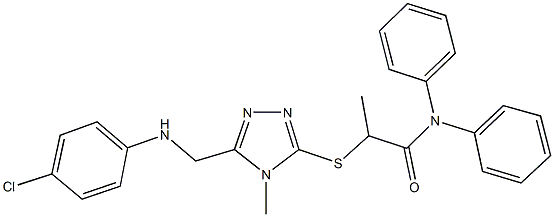 2-({5-[(4-chloroanilino)methyl]-4-methyl-4H-1,2,4-triazol-3-yl}sulfanyl)-N,N-diphenylpropanamide Struktur