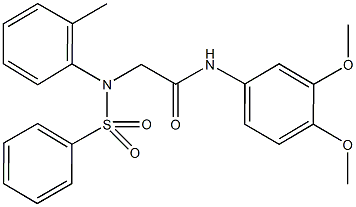 N-(3,4-dimethoxyphenyl)-2-[2-methyl(phenylsulfonyl)anilino]acetamide Struktur