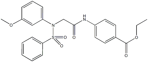 ethyl 4-({[3-methoxy(phenylsulfonyl)anilino]acetyl}amino)benzoate Struktur