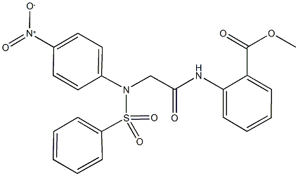 methyl 2-({[4-nitro(phenylsulfonyl)anilino]acetyl}amino)benzoate Struktur