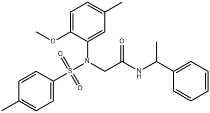 2-{2-methoxy-5-methyl[(4-methylphenyl)sulfonyl]anilino}-N-(1-phenylethyl)acetamide Struktur