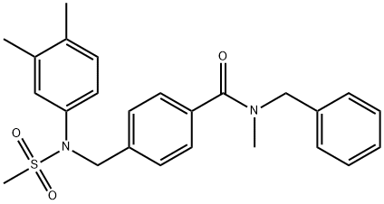 N-benzyl-4-{[3,4-dimethyl(methylsulfonyl)anilino]methyl}-N-methylbenzamide Struktur