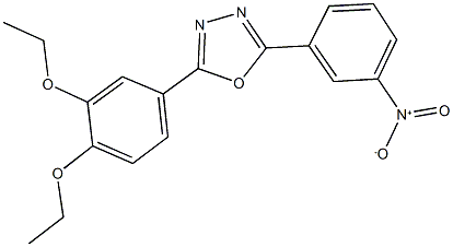 2-[3,4-bis(ethyloxy)phenyl]-5-{3-nitrophenyl}-1,3,4-oxadiazole Struktur