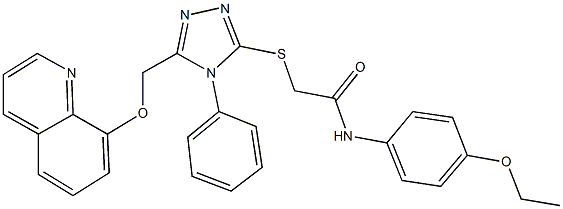 N-(4-ethoxyphenyl)-2-({4-phenyl-5-[(8-quinolinyloxy)methyl]-4H-1,2,4-triazol-3-yl}sulfanyl)acetamide Struktur