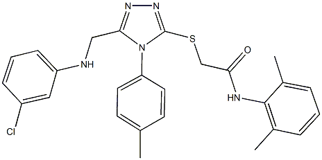 2-{[5-[(3-chloroanilino)methyl]-4-(4-methylphenyl)-4H-1,2,4-triazol-3-yl]sulfanyl}-N-(2,6-dimethylphenyl)acetamide Struktur