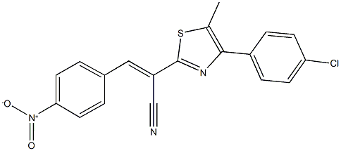 2-[4-(4-chlorophenyl)-5-methyl-1,3-thiazol-2-yl]-3-{4-nitrophenyl}acrylonitrile Struktur