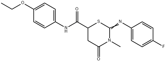 N-(4-ethoxyphenyl)-2-[(4-fluorophenyl)imino]-3-methyl-4-oxo-1,3-thiazinane-6-carboxamide Struktur