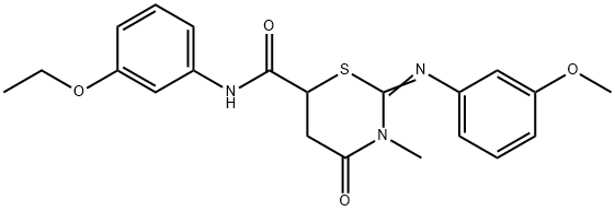 N-(3-ethoxyphenyl)-2-[(3-methoxyphenyl)imino]-3-methyl-4-oxo-1,3-thiazinane-6-carboxamide Struktur