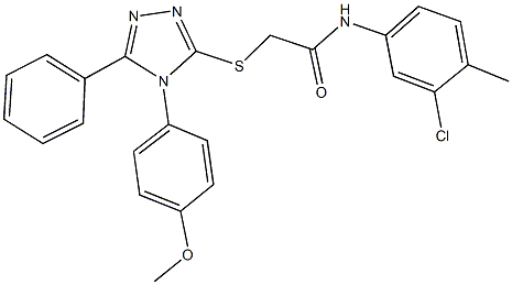 N-(3-chloro-4-methylphenyl)-2-{[4-(4-methoxyphenyl)-5-phenyl-4H-1,2,4-triazol-3-yl]sulfanyl}acetamide Struktur