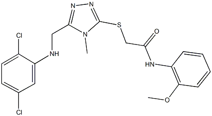 2-[(5-{[(2,5-dichlorophenyl)amino]methyl}-4-methyl-4H-1,2,4-triazol-3-yl)sulfanyl]-N-[2-(methyloxy)phenyl]acetamide Struktur